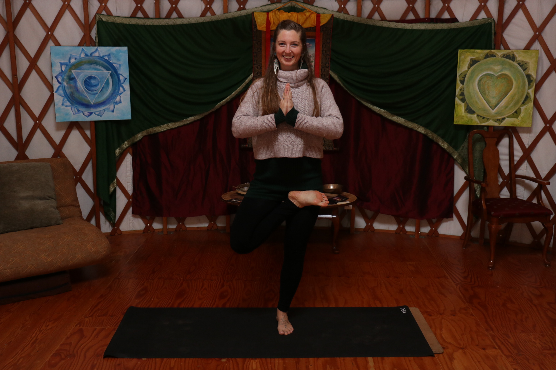 private yoga in the yurt